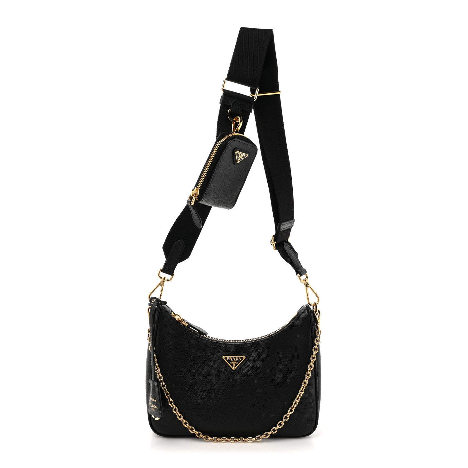 Prada Saffiano Lux Re-Edition 2005 Shoulder Bag Black 1 of 9