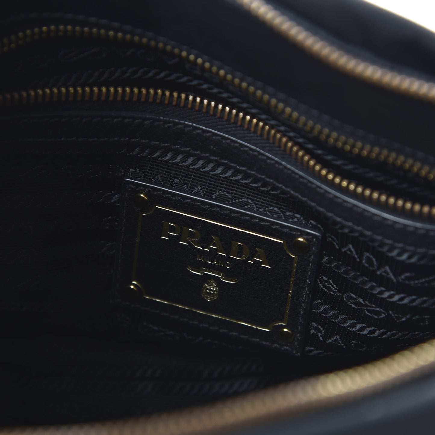 Tessuto Nylon Vitello Daino Shopping Satchel Black