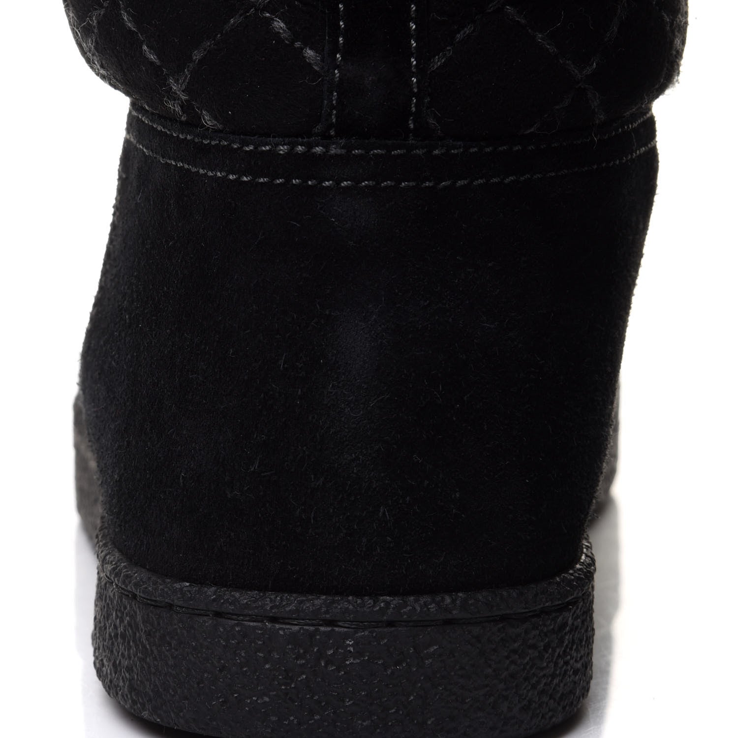 Chanel Suede Quilted Shearling High Boots 40 Black 10 of 12