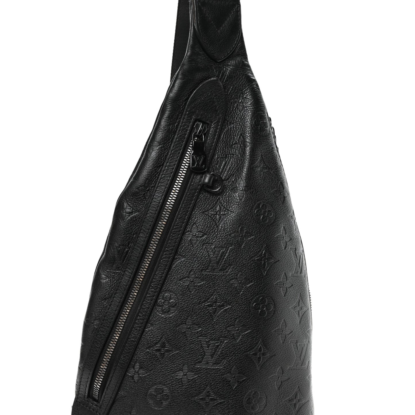 Calfskin Shadow Monogram Duo Slingbag Black