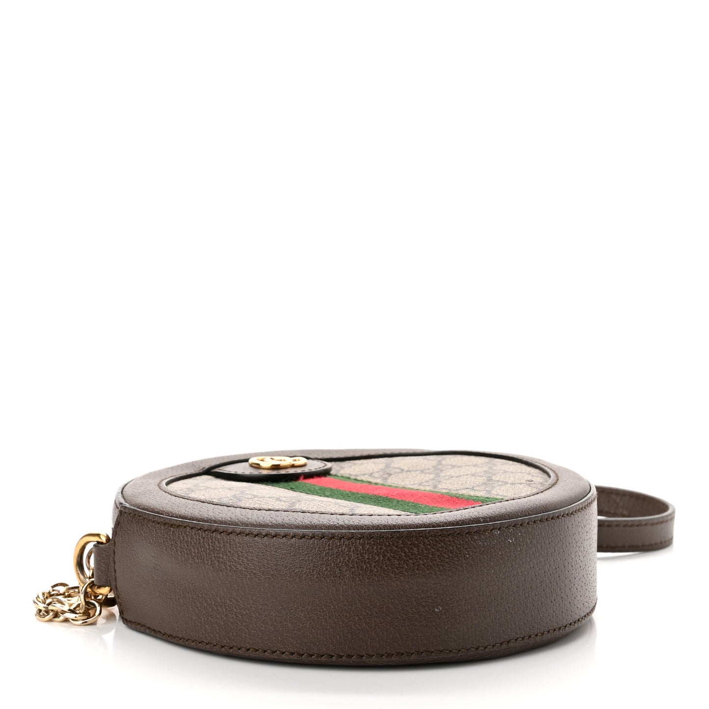 GG Supreme Monogram Web Mini Ophidia Round Shoulder Bag Brown