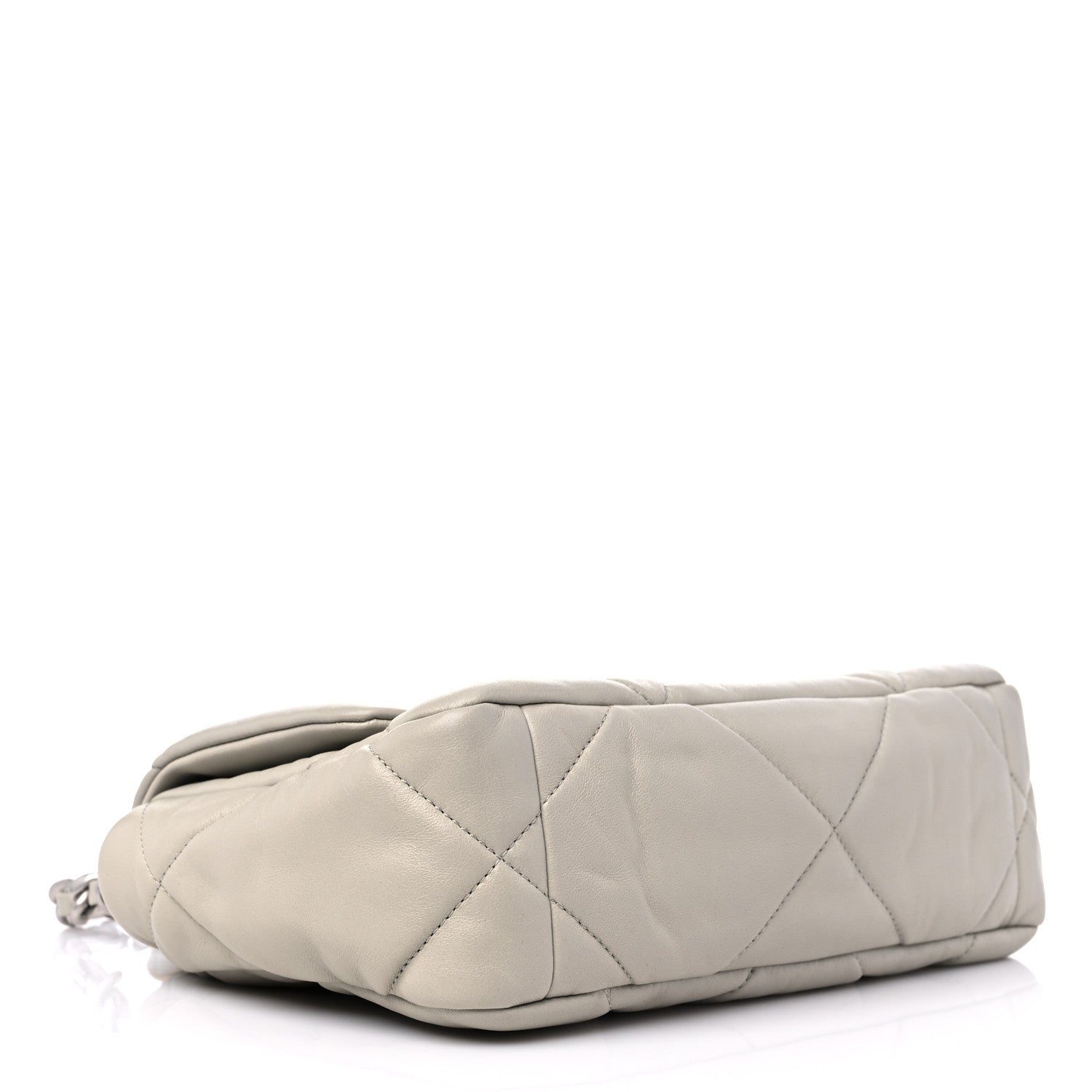 Chanel Lambskin Quilted Medium Chanel 19 Flap Light Grey 4 of 10