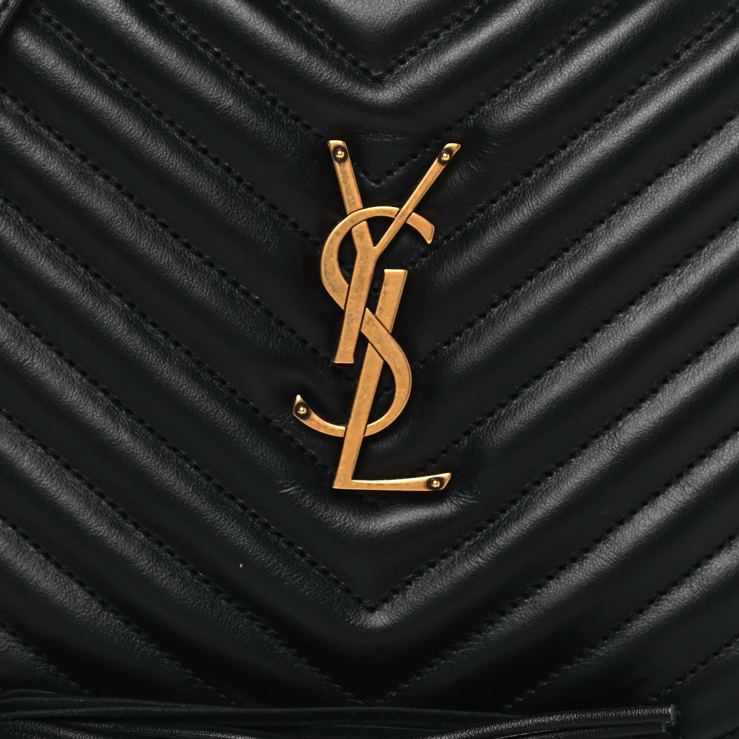 Saint Laurent Calfskin Matelasse Monogram Lou Camera Bag Black 8 of 15