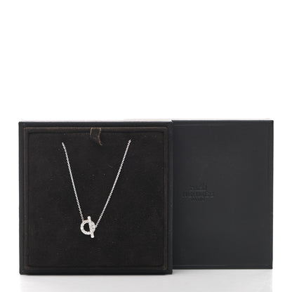 Hermes 18K White Gold Diamond Finesse Pendant Necklace 6 of 6