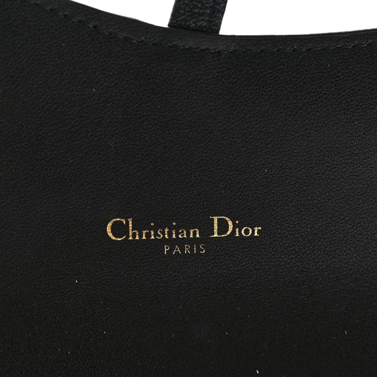 Christian Dior Grained Calfskin Saddle Chain Wallet Pouch Black 6 of 7
