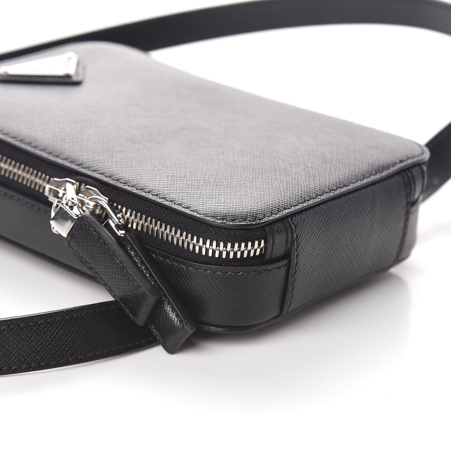 Prada Saffiano Harness Crossbody Bag Black 7 of 9