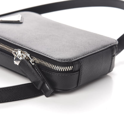 Prada Saffiano Harness Crossbody Bag Black 7 of 9