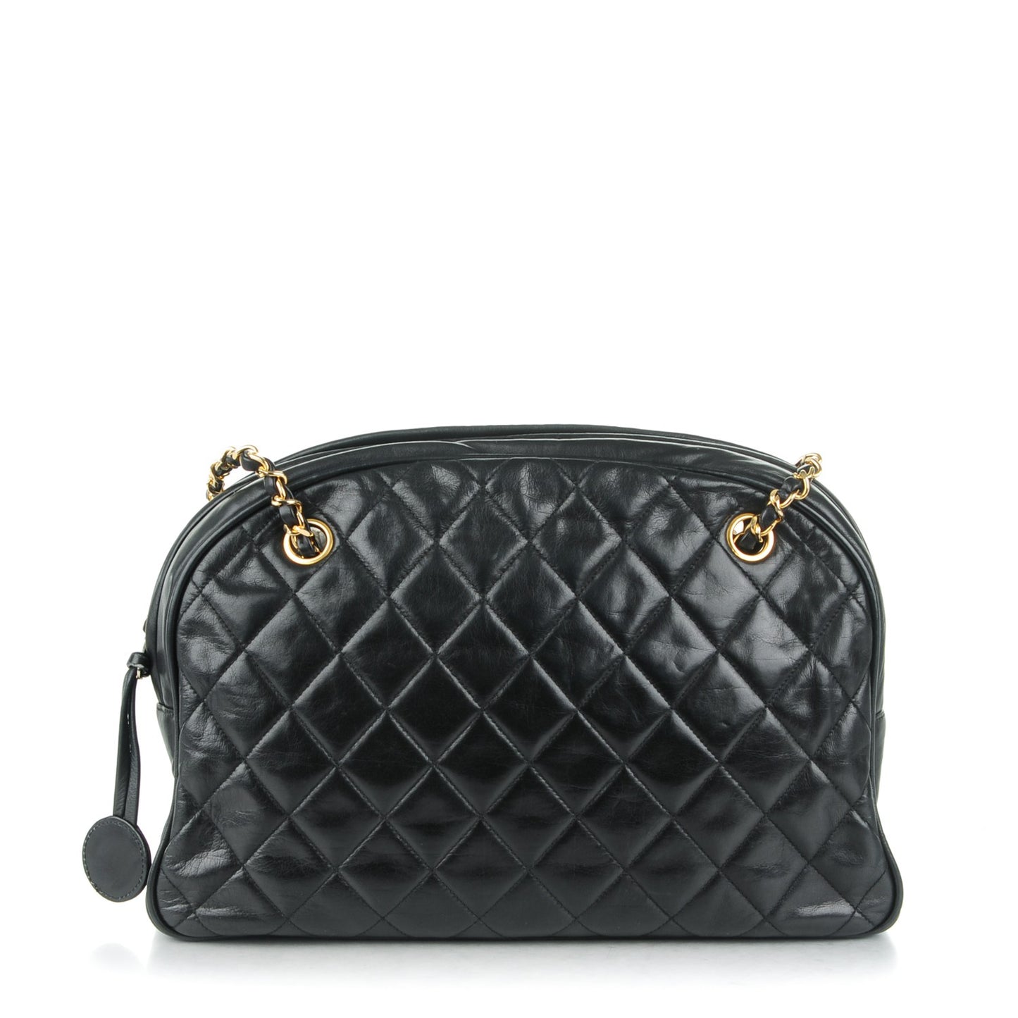 Lambskin Quilted Shoulder Bag Black