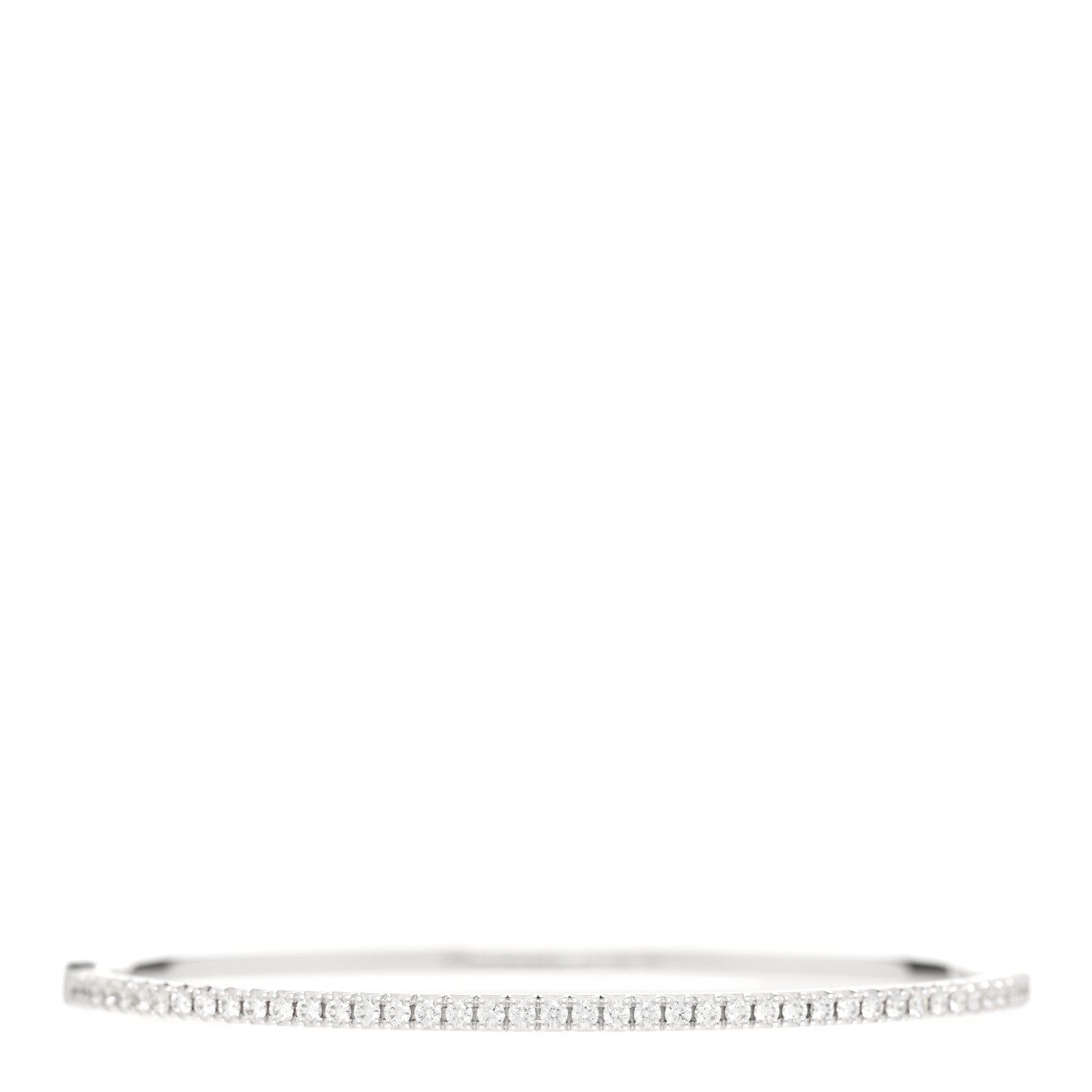 Tiffany 18K White Gold Diamond Metro Bangle Bracelet 1 of 3