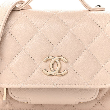 Chanel Caviar Quilted Business Affinity Clutch With Chain Flap Beige 9 of 11