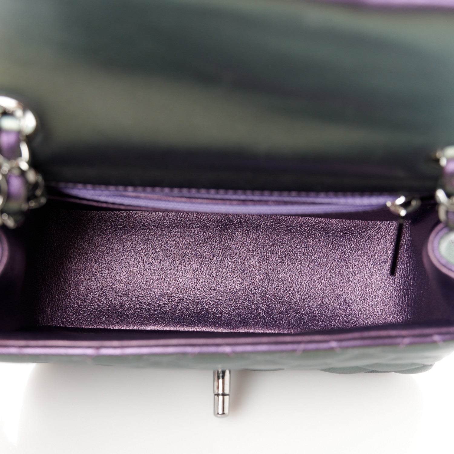 Chanel Iridescent Lambskin Quilted Mini Square Flap Dark Purple 5 of 11