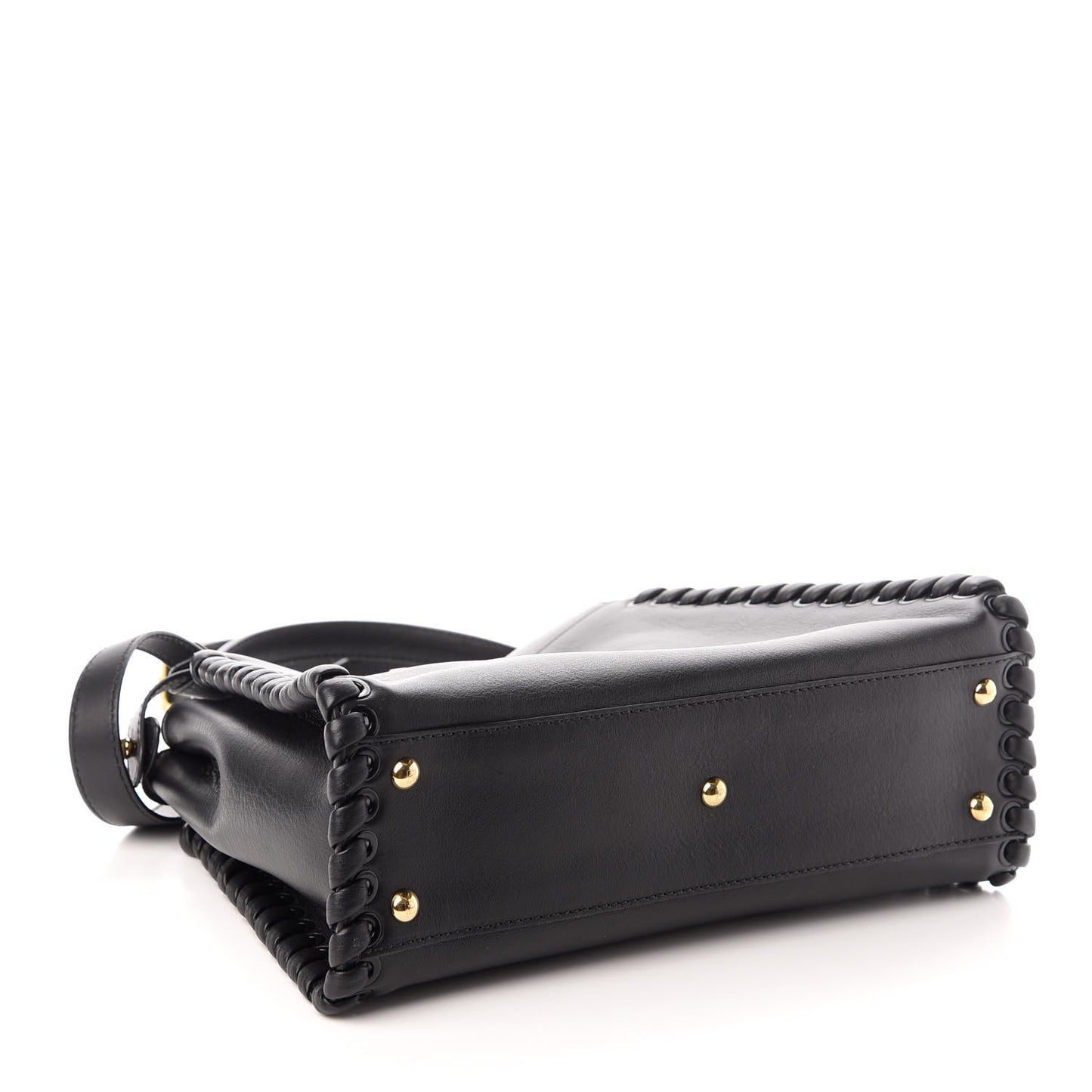 Vitello Seta Lace Up Medium Peekaboo Iconic Satchel Black