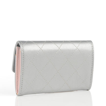 Chanel Metallic Aged Calfskin Quilted Palette Card Holder Silver 3 of 8