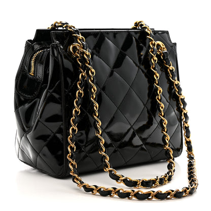 Chanel Patent Quilted CC Shoulder Bag Black 3 of 13