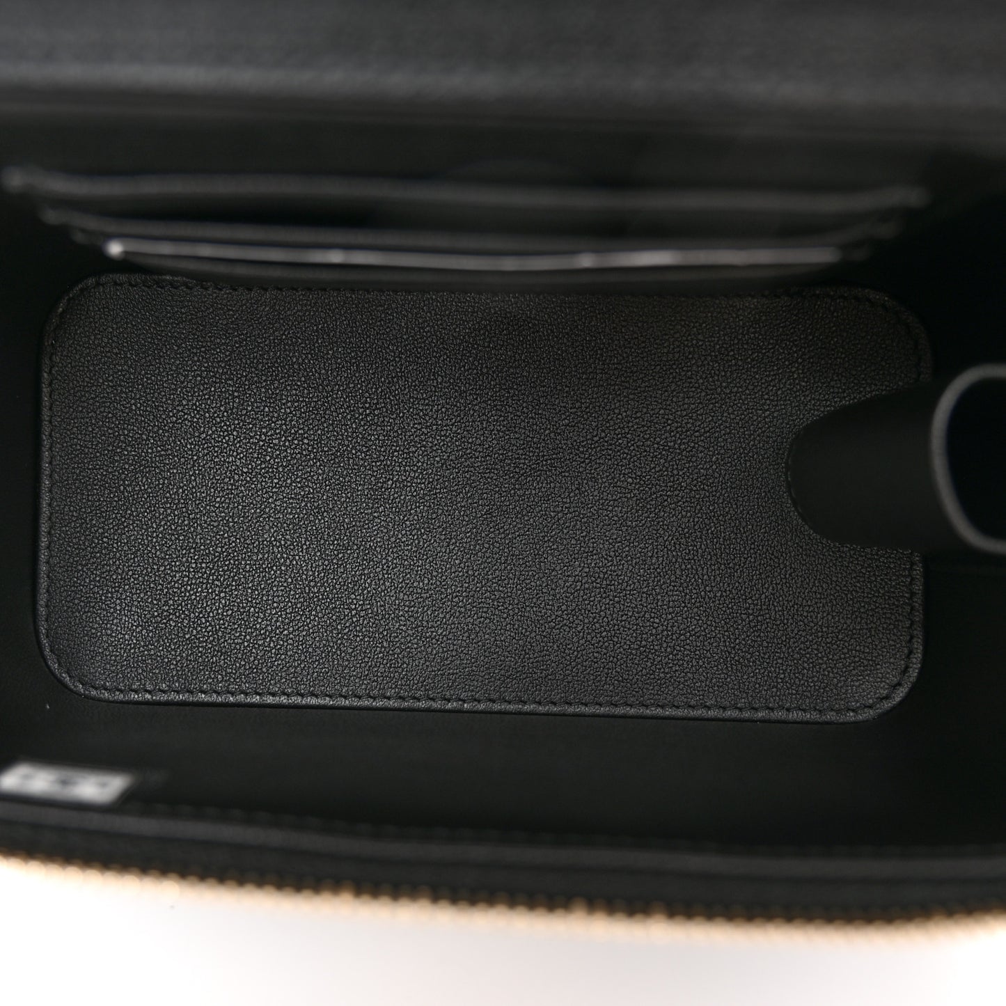 Lambskin Quilted Small Pillow Crush Vanity Case With Chain Black