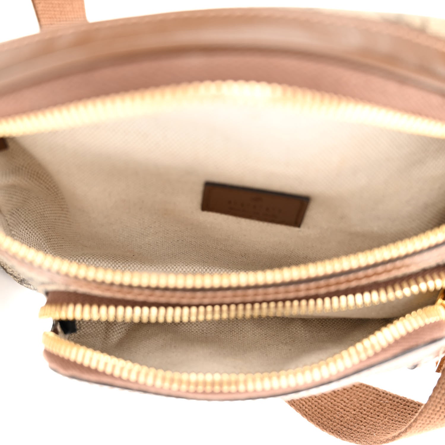 Gucci GG Supreme Monogram Textured Calfskin Retro Interlocking G Belt Bag Beige Ebony Brown Sugar 5 of 10