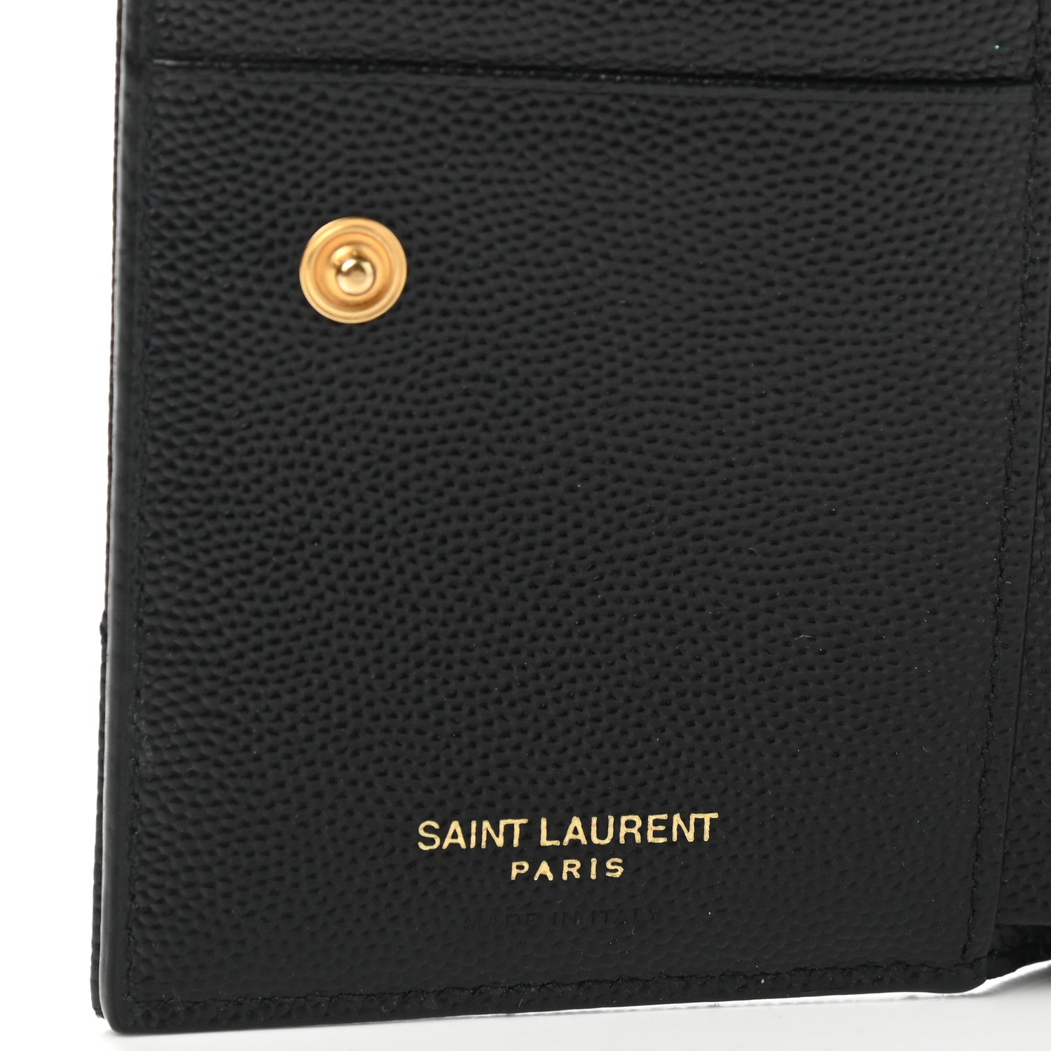 Saint Laurent Grain De Poudre Matelasse Chevron Monogram Zipped Two-Part Wallet Black 6 of 7