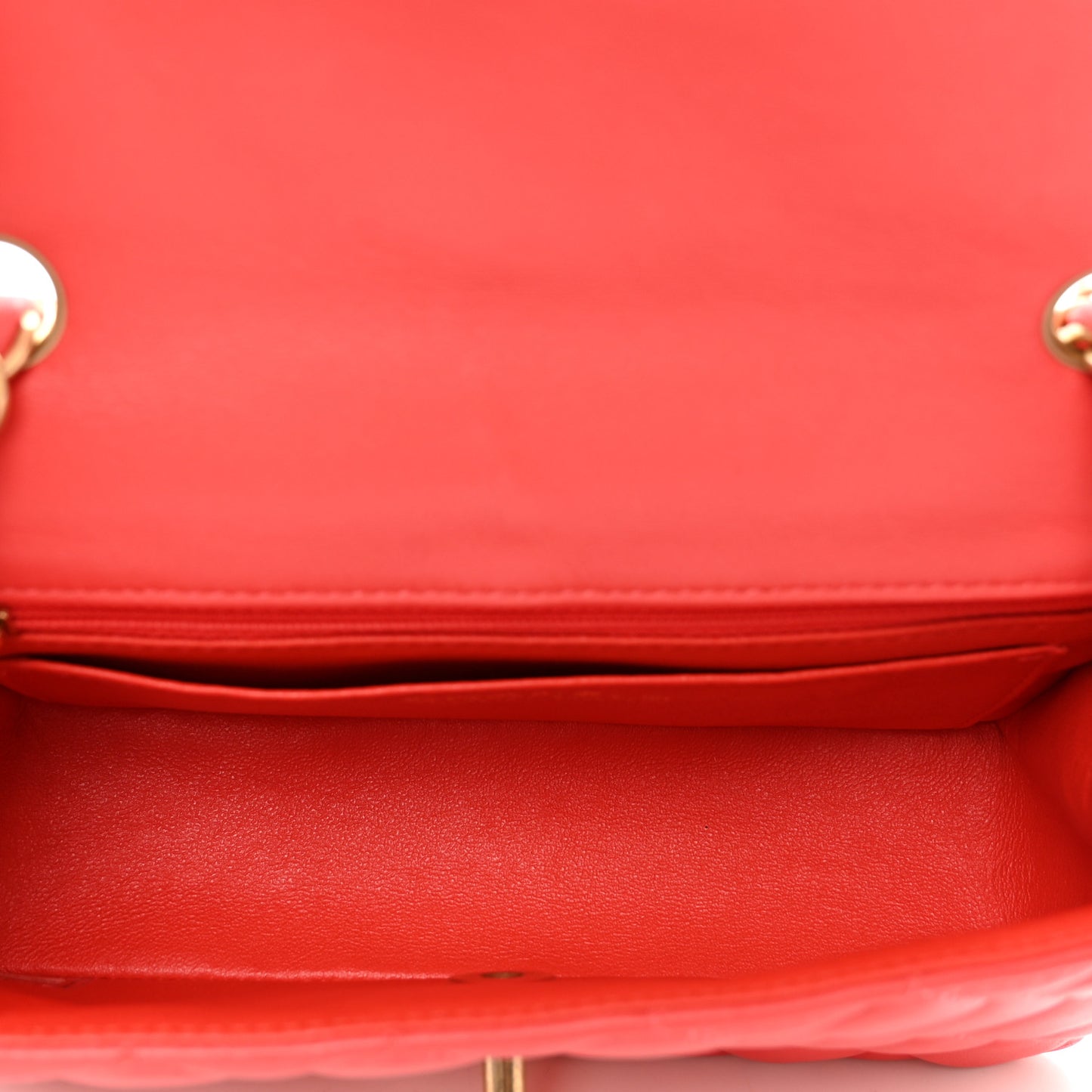Lambskin Quilted Mini Rectangular Flap Red