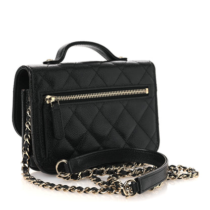 Chanel Caviar Quilted Business Affinity Clutch With Chain Black 3 of 13