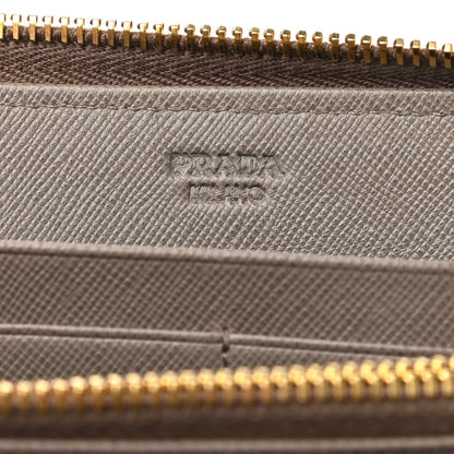 Prada Saffiano Quilted Zip Around Wallet Argilla 6 of 10