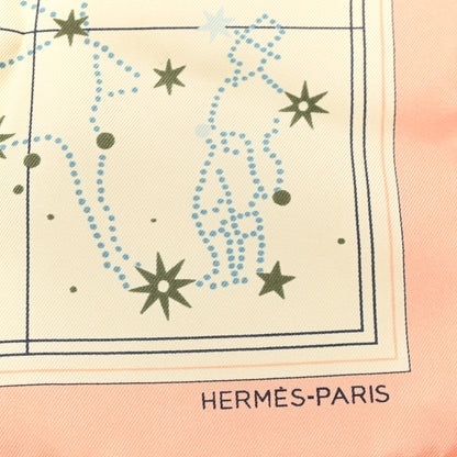 Hermes Silk Constellation d'Hermes Pocket Square Scarf 45 Rose Beige Multicolor 2 of 4