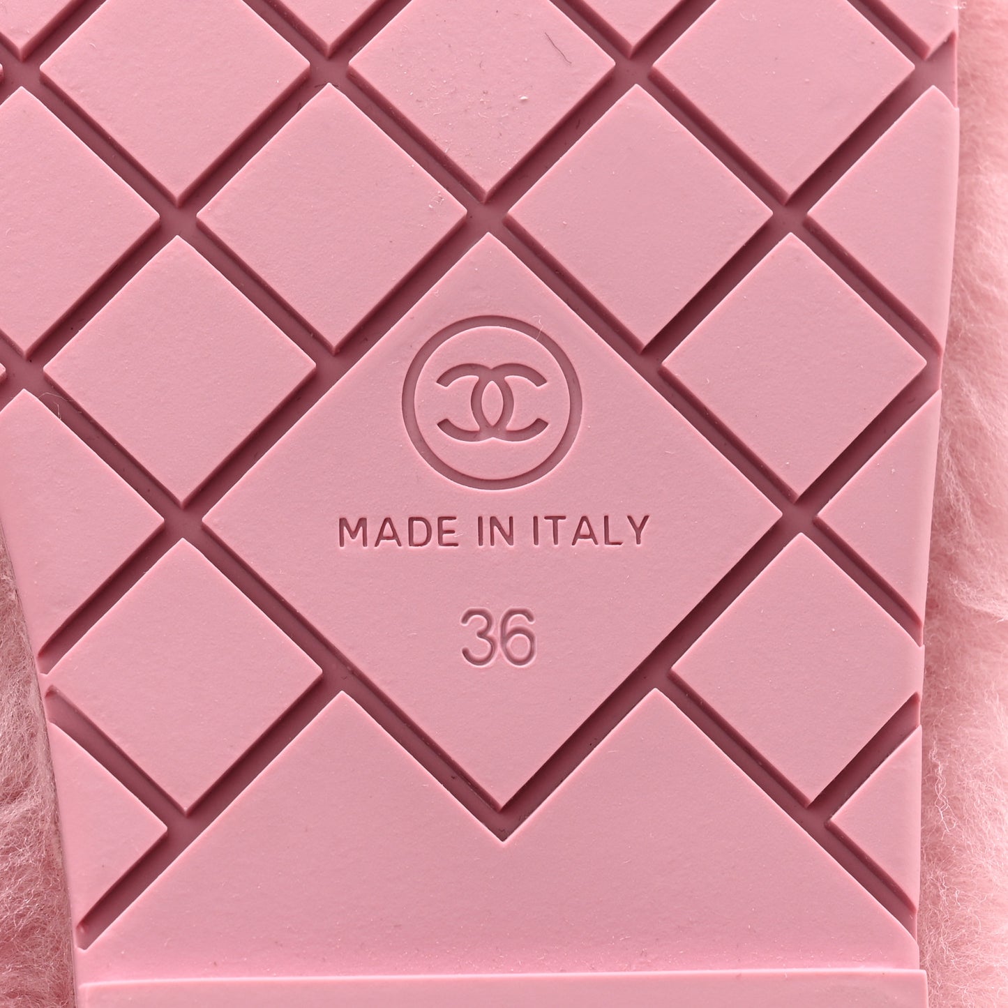 Shearling Lambskin CC Flat Mules 36 Pink