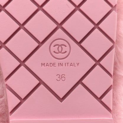 Chanel Shearling Lambskin CC Flat Mules 36 Pink 7 of 16