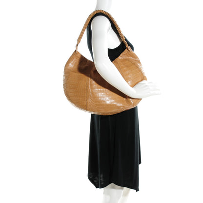 Nancy Gonzalez Crocodile Hobo Beige 2 of 8