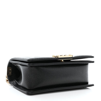 Chanel Caviar Chevron Quilted Small Boy Flap Black 4 of 12