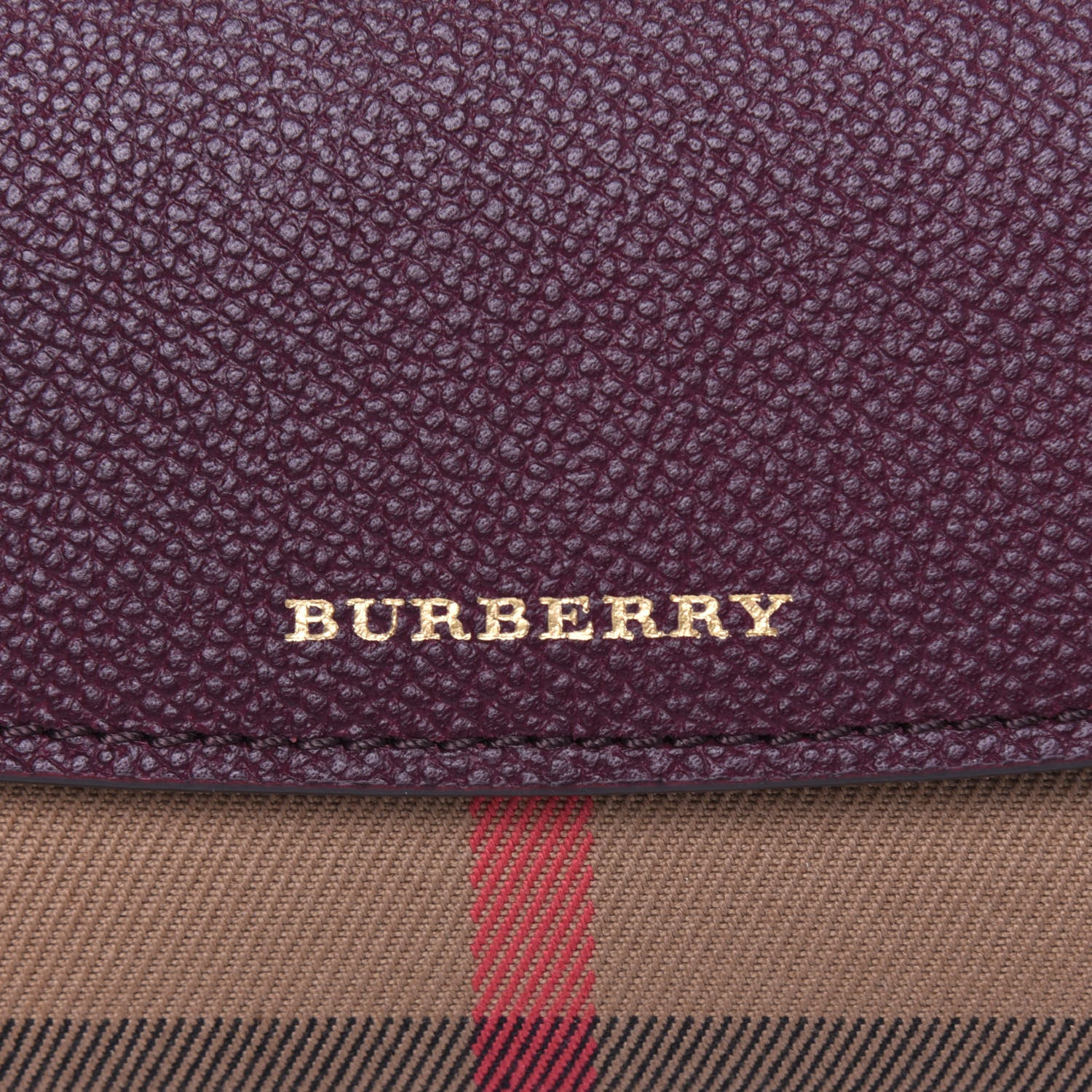 Burberry Grainy Calfskin House Check Continental Wallet Mahogany Red 9 of 11