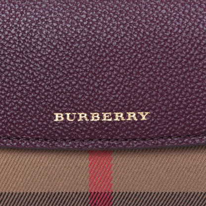 Burberry Grainy Calfskin House Check Continental Wallet Mahogany Red 9 of 11