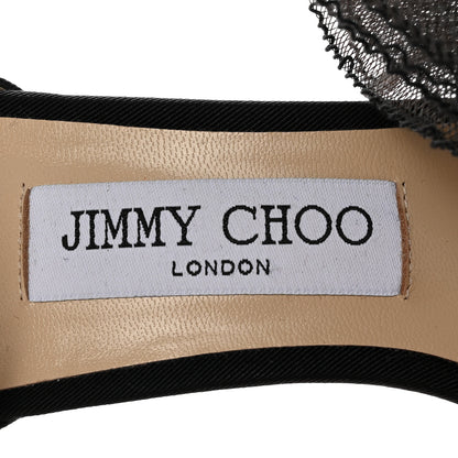 Jimmy Choo Grosgrain Aveline Bow 100 Sandals 38.5 Black 7 of 11