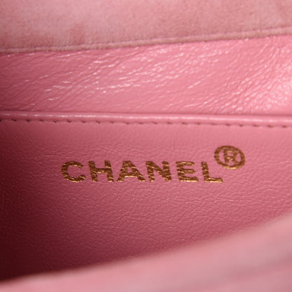 Chanel Suede Horizontal Quilted Mini Flap Pink 6 of 8