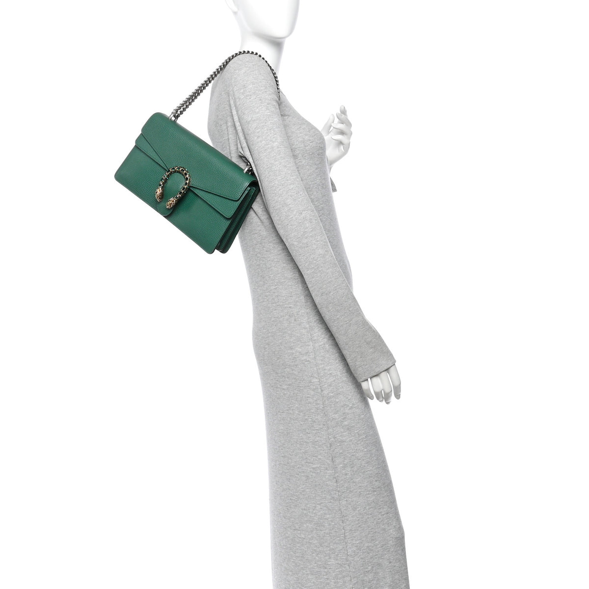 Dollar Calfskin Crystal Small Dionysus Shoulder Bag Emerald