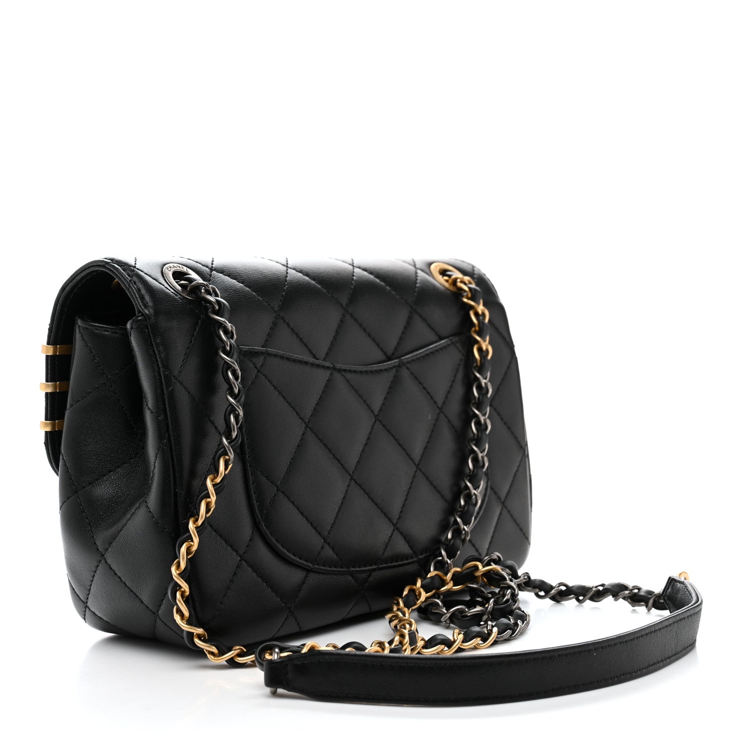 Chanel Lambskin Quilted Small Coco Clips Single Flap Black 1837272