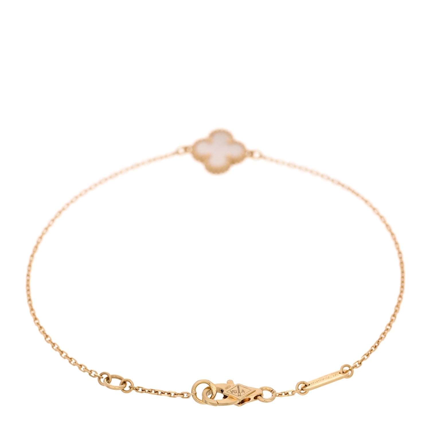 Van Cleef & Arpels 18K Yellow Gold Mother of Pearl Sweet Alhambra Bracelet 2 of 5