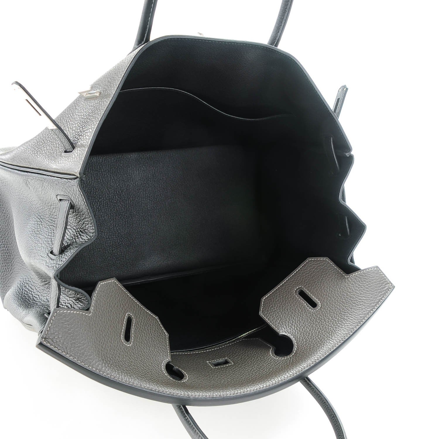 Hermes Taurillon Clemence Horseshoe Birkin 40 Black Graphite 21 of 22