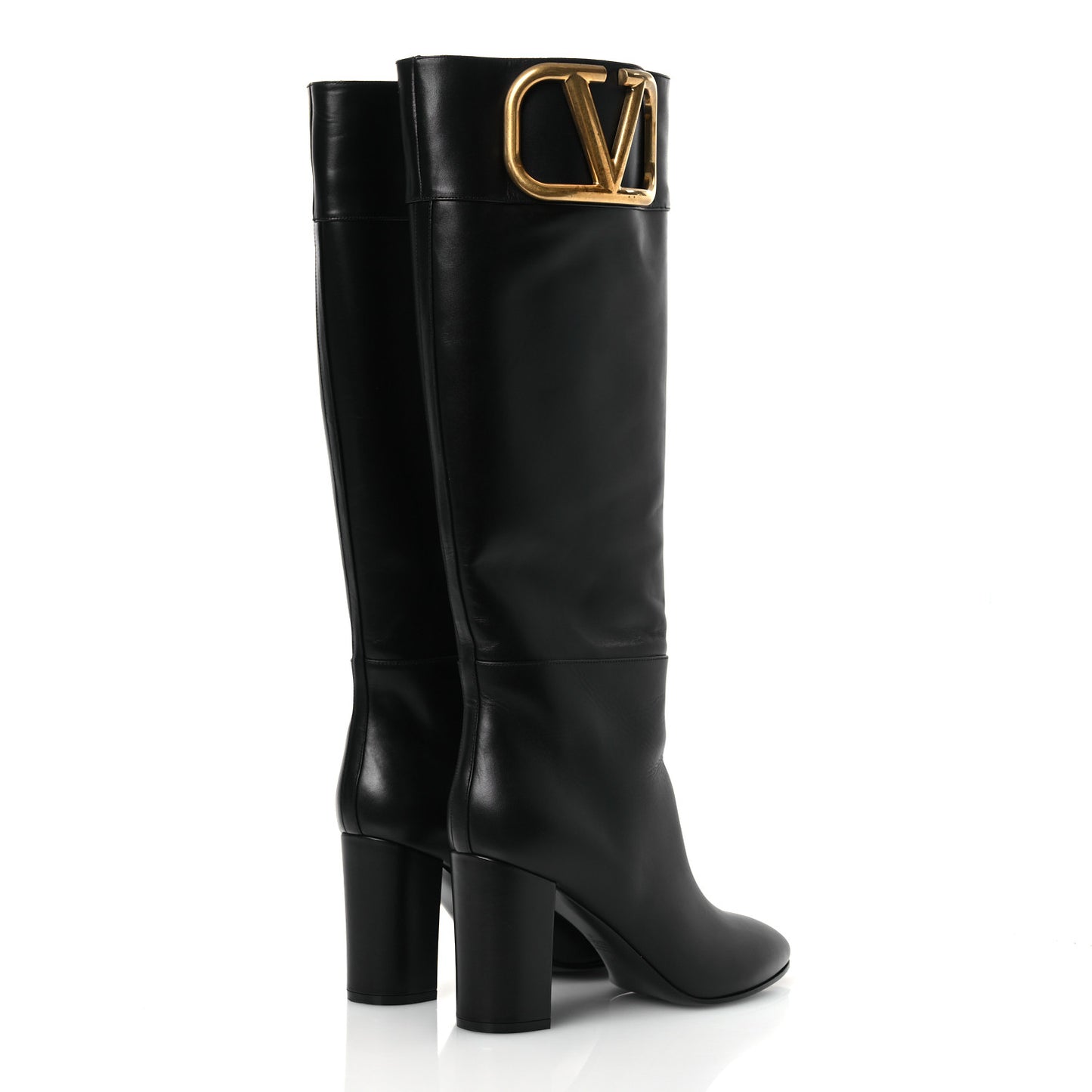 Calfskin Vlogo Knee High 85mm Boots 41 Black