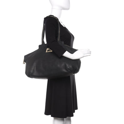 Fendi Metallic Nubuck Medium Chains Tote Black 2 of 14