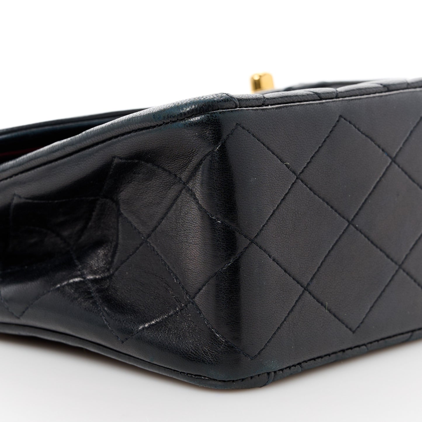 Lambskin Quilted Small Single Flap Black