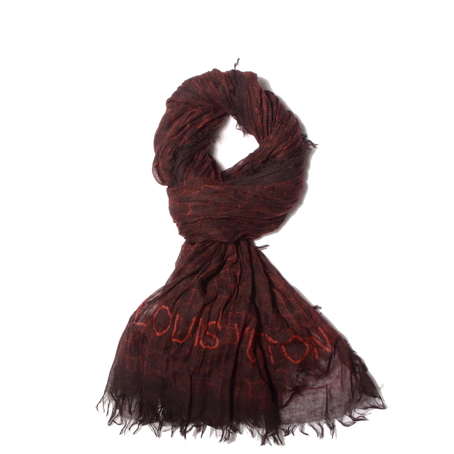 Cashmere Silk Etole Stole Damier Rouge
