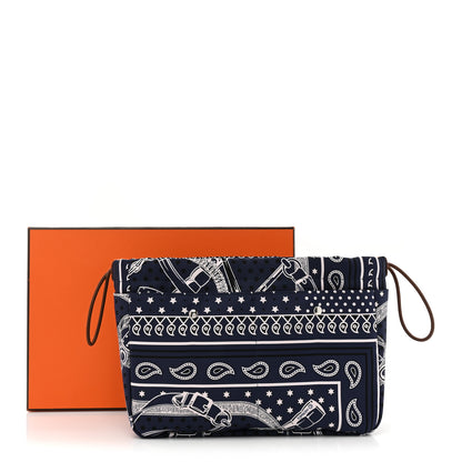 Hermes Barenia Silk Eperons d'Or Fourbi 30 GM Pouch Bleu Nuit Fauve 10 of 10
