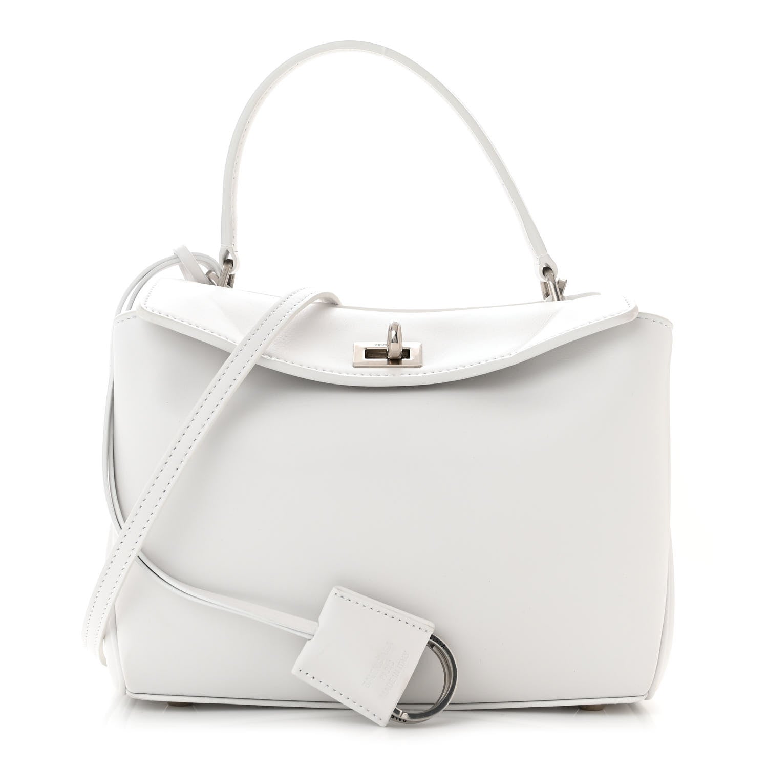 Balenciaga Natural Smooth Calfskin Mini Rodeo Top Handle Handbag Optic White 1 of 11