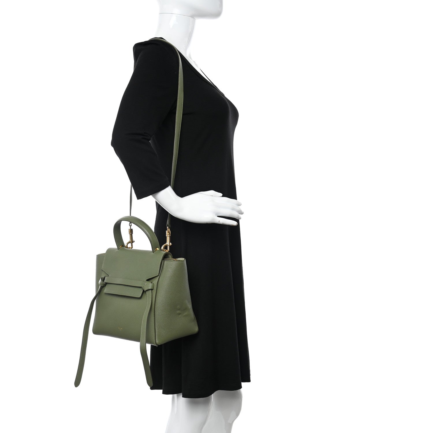 Celine Grained Calfskin Micro Belt Bag Army Green 2 of 11