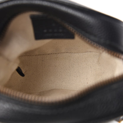 Gucci Grained Calfskin Mini Logo Messenger Bag Black 5 of 10