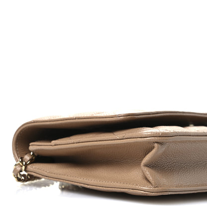Chanel Caviar Quilted Wallet on Chain WOC Dark Beige 10 of 12