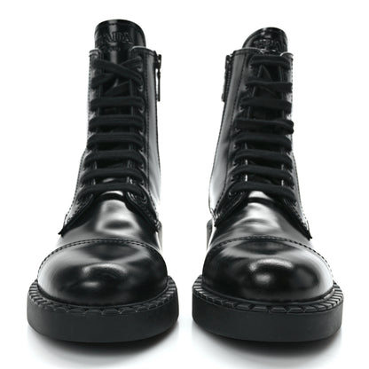 Prada Spazzolato Chocolate 50mm Combat Boots 35.5 Black 2 of 10