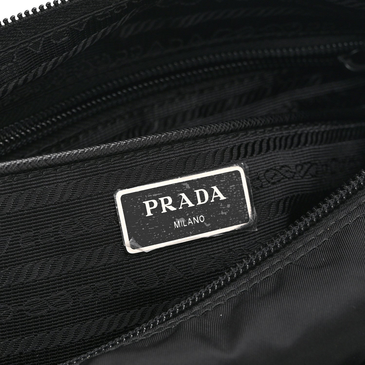 Prada Re-Nylon Vela Saffiano Pocket Double Zip Messenger Bag Black 6 of 10