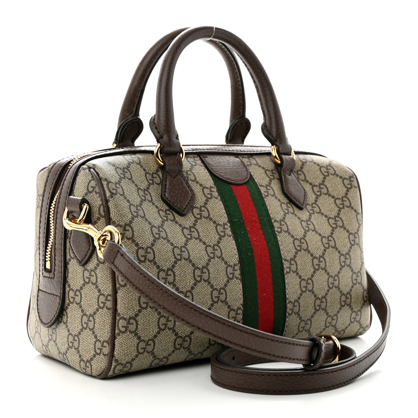 GG Supreme Monogram Web Small Ophidia Top Handle Bag Beige Ebony