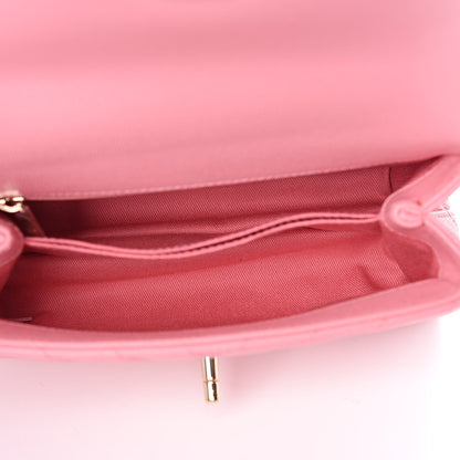Chanel Caviar Chevron Quilted Mini Coco Handle Flap Pink 5 of 11